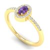 Image 2 : 0.45 ctw Amethyst & Micro Pave VS/SI Diamond Ring 18k Yellow Gold - REF-22K8Y