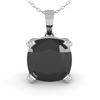 Image 2 : 3 ctw Cushion Black Diamond Designer Necklace 14k White Gold - REF-65A8N