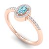 Image 2 : 0.50 ctw TOPAZ & Micro Pave VS/SI Diamond Ring 14k Rose Gold - REF-23H5R