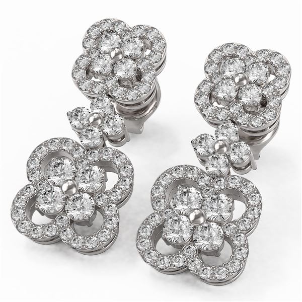 2.09 ctw Diamond Designer Earrings 18K White Gold - REF-160H2R