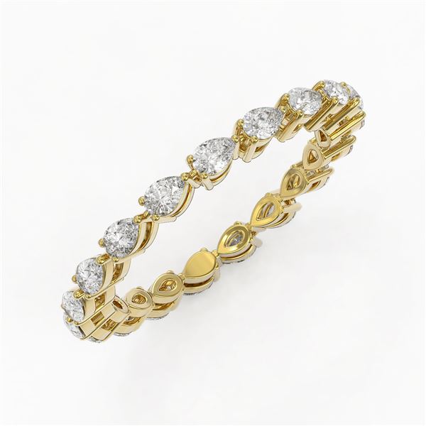2.66 ctw Pear Cut Diamond Eternity Ring 18K Yellow Gold - REF-275H3R