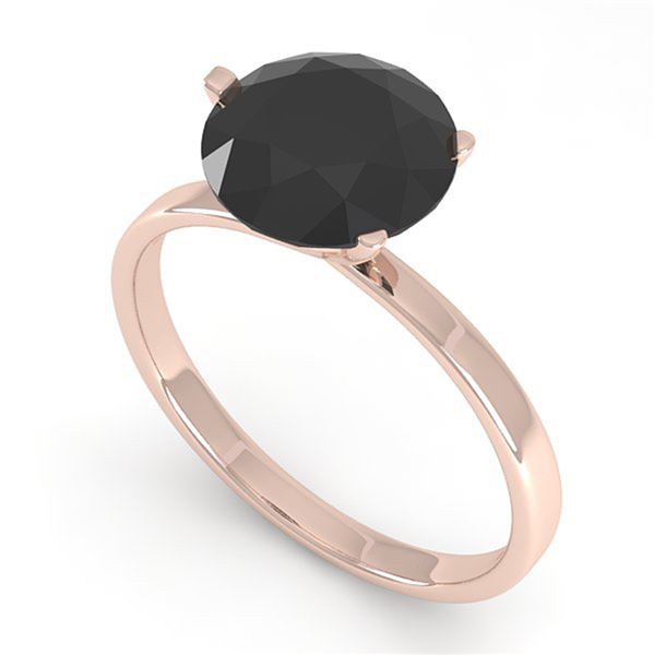 2.0 ctw Black Certified Diamond Engagment Ring Martini 14k Rose Gold - REF-67F5M
