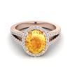 Image 1 : 3 ctw Citrine & Micro VS/SI Diamond Halo Solitaire Ring 14k Rose Gold - REF-47K9Y