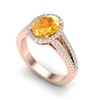 Image 2 : 3 ctw Citrine & Micro VS/SI Diamond Halo Solitaire Ring 14k Rose Gold - REF-47K9Y