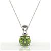 Image 2 : 2 ctw Cushion Cut Green Tourmaline Designer Necklace 18k White Gold - REF-30K2Y