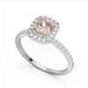 Image 2 : 1.25 ctw Morganite & Micro Pave VS/SI Diamond Ring 10k White Gold - REF-30K8Y