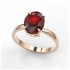 Image 2 : 3.50 ctw Garnet Designer Solitaire Ring 14k Rose Gold - REF-18A4N