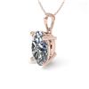 Image 2 : 0.50 ctw VS/SI Oval Diamond Designer Necklace 14k Rose Gold - REF-54H8R