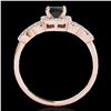 Image 2 : 1.33 ctw Certified VS Black Diamond Solitaire Ring 10k Rose Gold - REF-53X2A