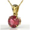 Image 1 : 2 ctw Pink Tourmaline Designer Necklace 18k Yellow Gold - REF-34X3A