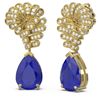 Image 2 : 7.73 ctw Sapphire & Diamond Earrings 18K Yellow Gold - REF-178W2H