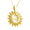 Image 2 : 1.50 ctw Yellow Sapphire & Pearl Necklace 10k Yellow Gold - REF-30H3R