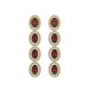 Image 1 : 6.2 ctw Garnet & Diamond Micro Pave Halo Earrings 10k Yellow Gold - REF-143W6H