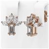Image 3 : 1.75 ctw Emerald Cut Diamond Designer Earrings 18K Rose Gold - REF-204K8Y
