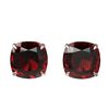 Image 1 : 12 ctw Cushion Cut Garnet Designer Stud Earrings 18k White Gold - REF-39M5G