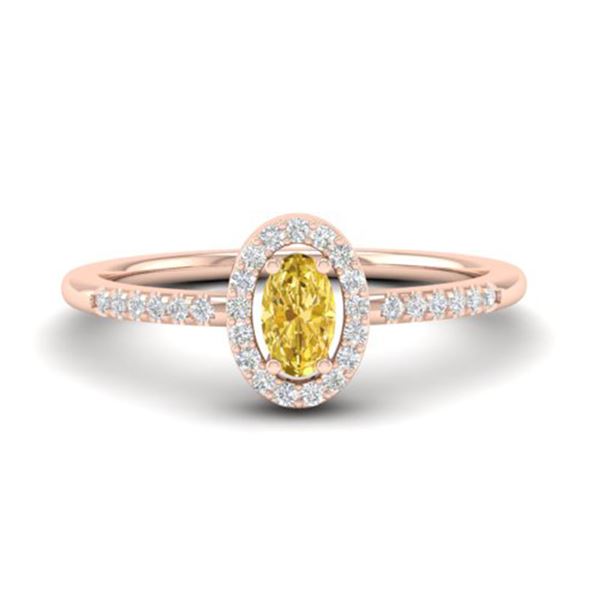 0.65 Citrine & Micro Pave VS/SI Diamond Certified Ring 14k Rose Gold - REF-22X8A