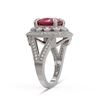 Image 3 : 6.47 ctw Certified Ruby & Diamond Victorian Ring 14K White Gold - REF-158H2R