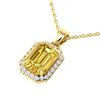 Image 1 : 4.50 ctw Citrine & Micro Pave VS/SI Diamond Necklace 18k Yellow Gold - REF-39H5R