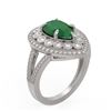 Image 2 : 5.12 ctw Certified Emerald & Diamond Victorian Ring 14K White Gold - REF-178A2N