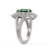 Image 3 : 5.12 ctw Certified Emerald & Diamond Victorian Ring 14K White Gold - REF-178A2N