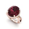 Image 2 : 10 ctw Garnet & Micro Pave VS/SI Diamond Certified Ring 14k Rose Gold - REF-55N2F