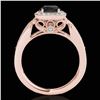 Image 2 : 1.3 ctw Certified VS Black Diamond Solitaire Halo Ring 10k Rose Gold - REF-49A8N