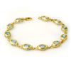Image 1 : 6.50 ctw Blue Topaz Bracelet 10k Yellow Gold - REF-28M4G
