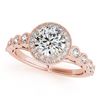 Image 2 : 1.15 ctw Certified VS/SI Diamond 2pc Wedding Set Halo 14k Rose Gold - REF-107Y2X