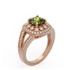 Image 2 : 2.39 ctw Certified Tourmaline & Diamond Victorian Ring 14K Rose Gold - REF-106Y5X