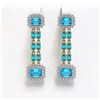 Image 1 : 11.04 ctw Swiss Topaz & Diamond Earrings 14K Yellow Gold - REF-194R2K