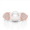Image 1 : 0.27 ctw Micro Pave VS/SI Diamond & Pearl Designer Ring 14k Rose Gold - REF-38G2W