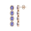 Image 2 : 6.09 ctw Tanzanite & Diamond Micro Pave Halo Earrings 10k Rose Gold - REF-143F6M