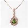 Image 2 : 4.97 ctw Tourmaline & Diamond Victorian Necklace 14K Rose Gold - REF-164R2K