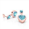 Image 2 : 8 ctw Sky Blue Topaz & VS/SI Diamond Designer Heart Earrings 10k Rose Gold - REF-32G8W