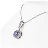Image 3 : 2.6 ctw Tanzanite & Diamond Victorian Necklace 14K White Gold - REF-100N2F