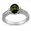 Image 1 : 2.17 ctw Green Tourmaline & Diamond Ring 14k White Gold - REF-45F4M