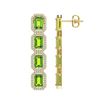 Image 2 : 11.98 ctw Peridot & Diamond Micro Pave Halo Earrings 10k Yellow Gold - REF-176N8F