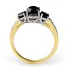 Image 2 : 1.70 ctw VS Black & White Diamond Ring 2-Tone 14k 2-Tone Gold - REF-40Y3X