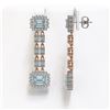 Image 2 : 11.04 ctw Sky Topaz & Diamond Earrings 14K Rose Gold - REF-190W9H