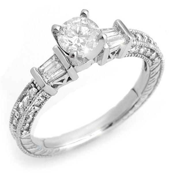 1.08 ctw Certified VS/SI Diamond Ring 18k White Gold - REF-143F3M