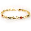 Image 1 : 2.62 ctw Multi-Sapphire & Diamond Bracelet 10k Yellow Gold - REF-20M8G