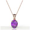 Image 2 : 2.5 ctw Amethyst Designer Necklace 14k Rose Gold - REF-21N8F