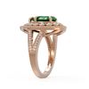 Image 3 : 5.12 ctw Certified Emerald & Diamond Victorian Ring 14K Rose Gold - REF-178F2M