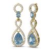 Image 2 : 7.22 ctw Blue Topaz & Diamond Earrings 18K Yellow Gold - REF-170K9Y