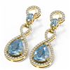 Image 3 : 7.22 ctw Blue Topaz & Diamond Earrings 18K Yellow Gold - REF-170K9Y