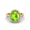 Image 1 : 2.50 ctw Peridot & Micro Pave VS/SI Diamond Ring 18k Yellow Gold - REF-42N4F
