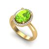 Image 2 : 2.50 ctw Peridot & Micro Pave VS/SI Diamond Ring 18k Yellow Gold - REF-42N4F
