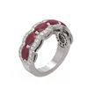 Image 1 : 5.03 ctw Ruby & Diamond Ring 18K White Gold - REF-133W5H