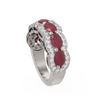 Image 2 : 5.03 ctw Ruby & Diamond Ring 18K White Gold - REF-133W5H