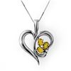 Image 1 : 0.87 ctw Citrine & Diamond Pendant 10k White Gold - REF-14X5A